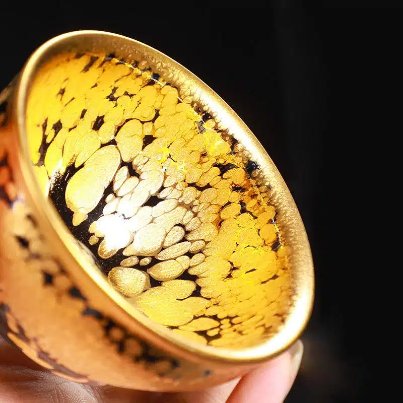 Gold Jian Zhan Tenmoku Tea Cup