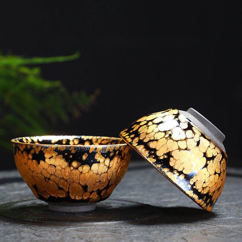 Gold Jian Zhan Tenmoku Tea Set