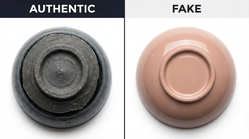 Authentic vs Fake Jian Zhan Base Comparison