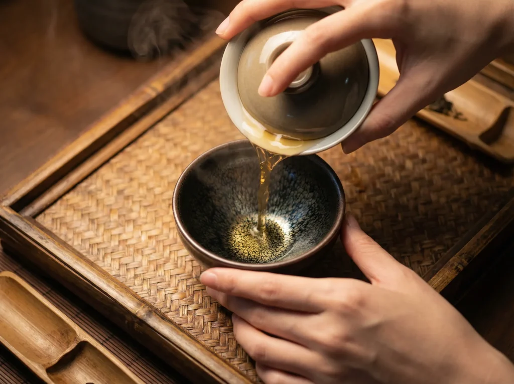 Best Teas to Drink from a Tenmoku Cup: Oolong, Pu-erh, or Matcha? 3 Gongfu tea brewing in authentic Tenmoku Jianzhan cup step by step