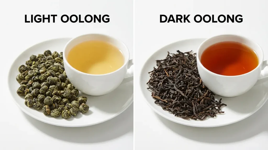 Light vs Dark Oolong Tea Oxidation Levels and Appearance