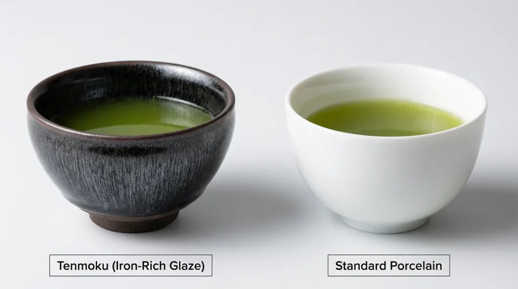 Tenmoku vs Porcelain Tea Cup Comparison
