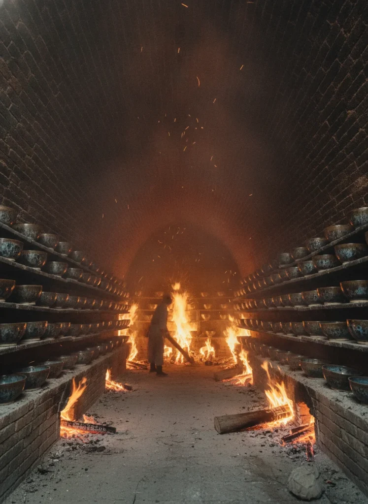 What Does "Oil Drop" Mean in Jianzhan Tenmoku 4 Song Dynasty dragon kiln firing Jian Zhan bowls with wood flames