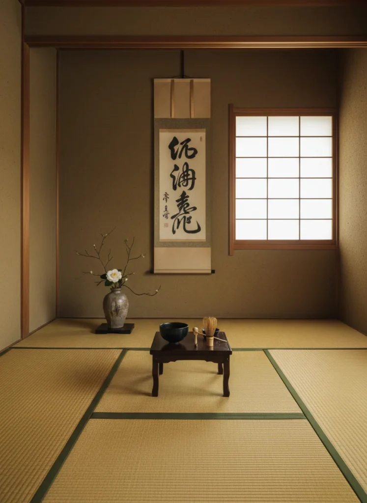 Zen Buddhism and the Art of Tea: A Spiritual Guide 3 Traditional Japanese tea ceremony room embodying wabi-sabi simplicity