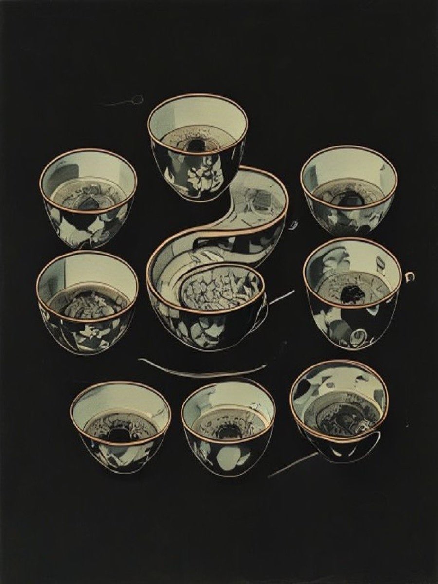 6 Tea Vessels Temperature Test: Tenmoku Won (Data) 2 Tenmoku tea bowl cross section showing thick 5mm iron-rich walls