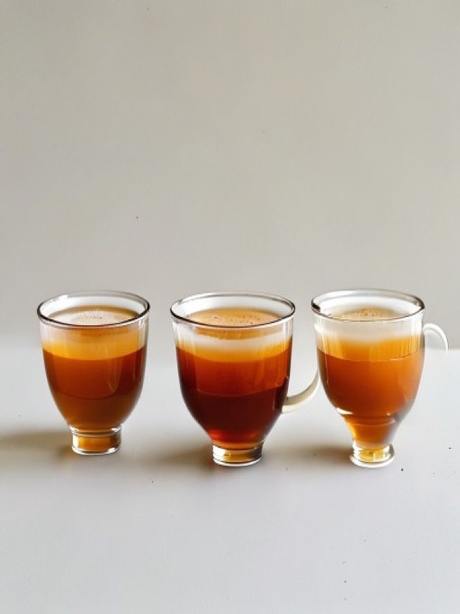Cold Brew in Tenmoku: Does Iron Glaze Change Iced Tea? 2 Blind taste test comparison three cups tenmoku ceramic glass cold brew